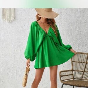 Vibrant Green Flowy Dress